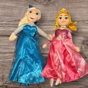 TY Sparkle Disney Plush Princess Sleeping Beauty 15" & Elsa Disney Backpack